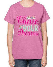 chase your dreams 79# - unicorn-  Ladies T-Shirt