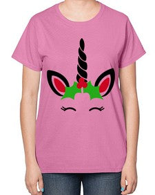christmas unicorn 81# - unicorn-  Ladies T-Shirt
