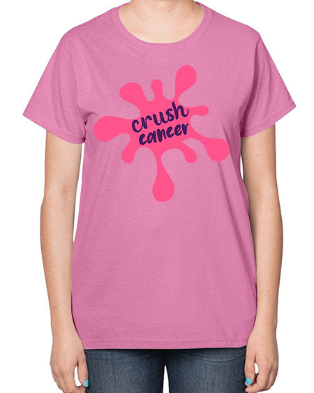 crush cancer Style 18# - breast cancer-  Ladies T-Shirt