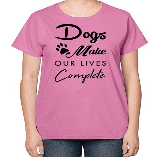 dogs make our lives 133# - dogs-  Ladies T-Shirt