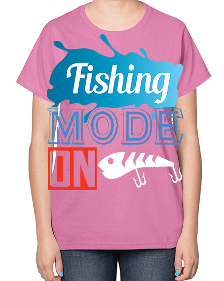 fishing mode on png 77# - shark-fish-  Ladies T-Shirt