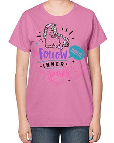 follow your inner sparkle 141# - unicorn-  Ladies T-Shirt