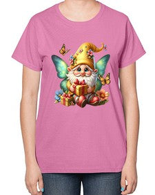 gnome with butterfly 07# - gnome-  Ladies T-Shirt
