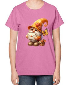 gnome with butterfly 09# - gnome-  Ladies T-Shirt