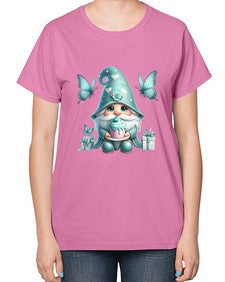 gnome with butterfly 10# - gnome-  Ladies T-Shirt