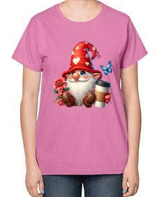 gnome with butterfly 12# - gnome-  Ladies T-Shirt