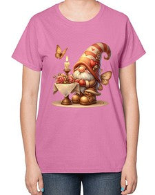 gnome with butterfly 21# - gnome-  Ladies T-Shirt