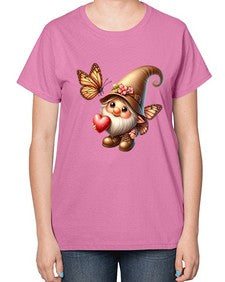 gnome with butterfly 22# - gnome-  Ladies T-Shirt