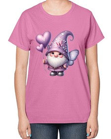 gnome with butterfly 25# - gnome-  Ladies T-Shirt