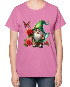 gnome with butterfly 26# - gnome-  Ladies T-Shirt