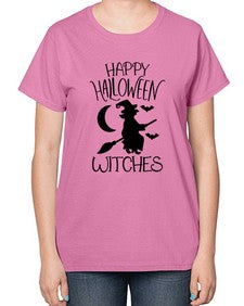happy halloween witches 35# - witch-  Ladies T-Shirt
