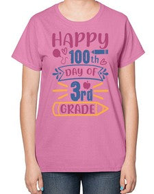 happy th day of third grade 254# - third grade-  Ladies T-Shirt