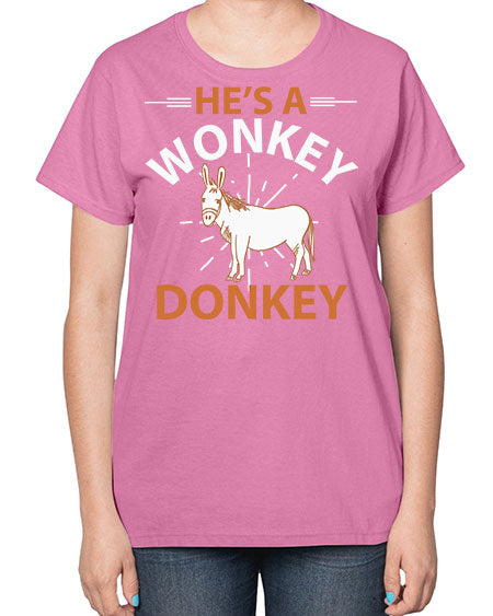 he’s a wonky donkey Style 4# - donkey-  Ladies T-Shirt