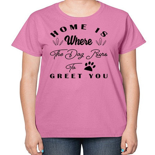 home is where the dog 153# - dogs-  Ladies T-Shirt