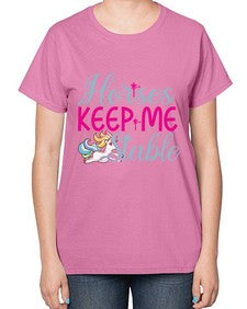 horses keep me stable 170# - unicorn-  Ladies T-Shirt
