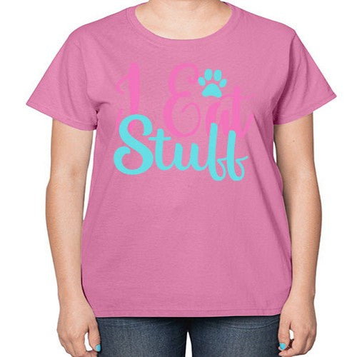i eat stuff Style 82# - dogs-  Ladies T-Shirt