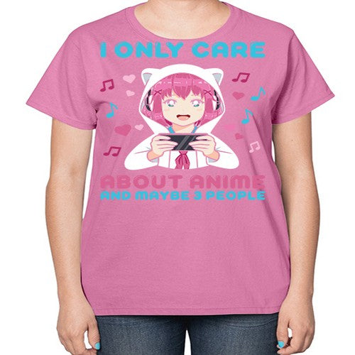 i only care about anime and maybe people234# - anime-  Ladies T-Shirt