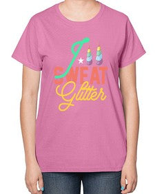 i sweat glitter 190# - unicorn-  Ladies T-Shirt