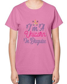 im a unicorn in disguise 228# - unicorn-  Ladies T-Shirt