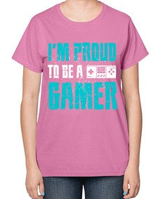 im proud to be a gamer 121# - video games-  Ladies T-Shirt