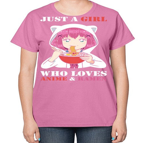 just a girl who loves anime and ramen258# - anime-  Ladies T-Shirt