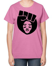 kaepernick fist hair 22# - black boys or men-  Ladies T-Shirt