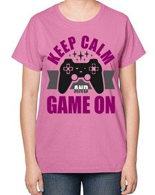 keep calm and game on 132# - video games-  Ladies T-Shirt