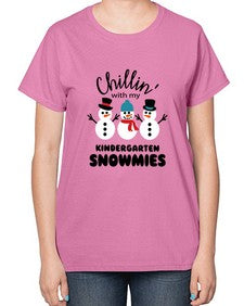 kindergarten snowmies 434# - kindergarten-  Ladies T-Shirt