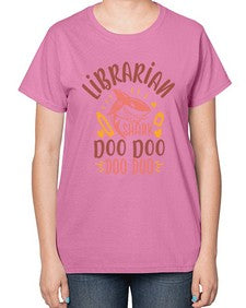 librarian shark doo doo 474# - librarian-  Ladies T-Shirt