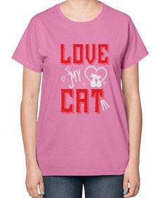 love my cat Style 67# - cats-  Ladies T-Shirt