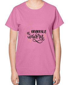 obviously a unicorn 334# - unicorn-  Ladies T-Shirt