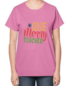 one merry teacher Style 328# - teacher-  Ladies T-Shirt