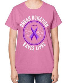 organ donation saves lives 203# - alzheimers-  Ladies T-Shirt