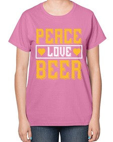 peace love beer 1475# - beer-  Ladies T-Shirt