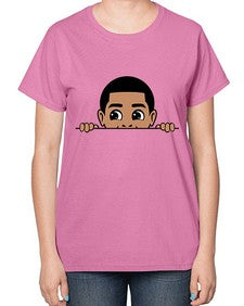 peekaboo boy 17# - black boys or men-  Ladies T-Shirt