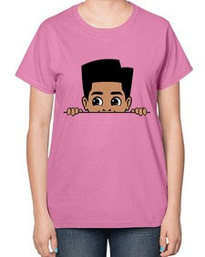 peekaboo boy 18# - black boys or men-  Ladies T-Shirt