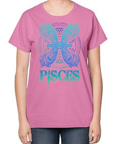 pisces Zodiac 381# - pisces-  Ladies T-Shirt
