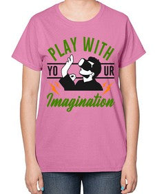 play with imagination 146# - video games-  Ladies T-Shirt