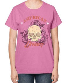 skullrose 1070# - skull and bones-  Ladies T-Shirt