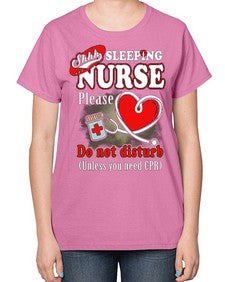 sleeping nurse 1402# - nurse-  Ladies T-Shirt