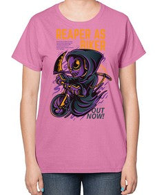 source reaper as biker 1102# - art pop art-  Ladies T-Shirt