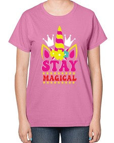 stay magical 425# - unicorn-  Ladies T-Shirt