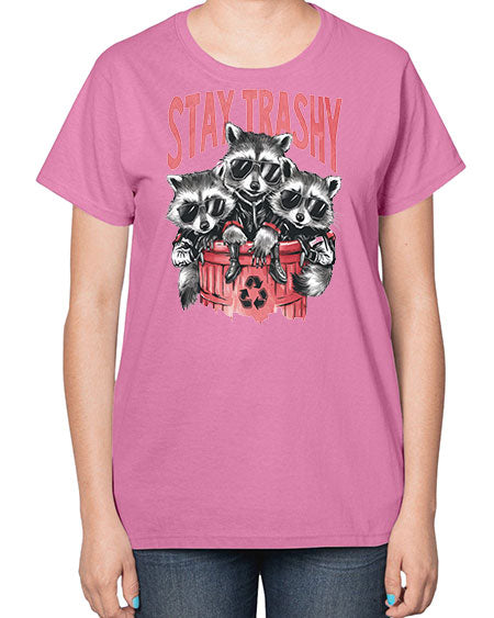 stay trashy 63# - raccoon-  Ladies T-Shirt