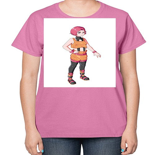 street girl wear orange outfit16# - anime-  Ladies T-Shirt