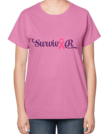 survivor Style 3# - breast cancer-  Ladies T-Shirt