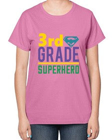 third Grade Superhero 976# - third grade-  Ladies T-Shirt