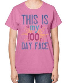this is my one hundredth day face 984# - one hundred days-  Ladies T-Shirt