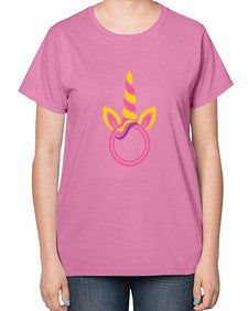 unicorn monogram frame 477# - unicorn-  Ladies T-Shirt