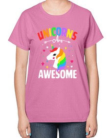 unicorns are awesome 520# - unicorn-  Ladies T-Shirt