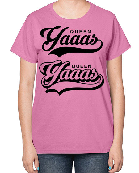 yaaas queen script 6# - black words and phrases-  Ladies T-Shirt